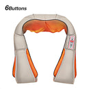 Masajeador de cuello y hombros Shiatsu eléctrico en forma de U, masajeador de espalda infrarrojo 4D, chal de masaje para amasar, coche, hogar, el mejor regalo para el cuidado de la salud