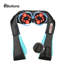 Masajeador de cuello y hombros Shiatsu eléctrico en forma de U, masajeador de espalda infrarrojo 4D, chal de masaje para amasar, coche, hogar, el mejor regalo para el cuidado de la salud