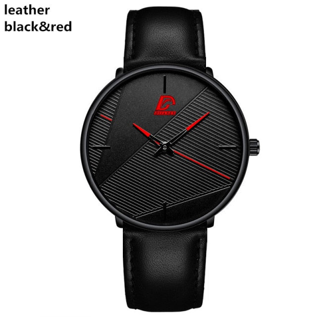 reloj hombre 2021 Fashion Watches Men Classic Black Ultra Thin Stainless Steel Mesh Belt Quartz Wrist Watch relogio masculino