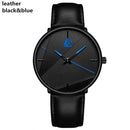 Reloj para hombre 2021, relojes de moda para hombre, reloj de pulsera de cuarzo con correa de malla de acero inoxidable ultrafino negro clásico, reloj masculino