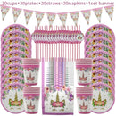 WEIGAO Unicorn Decoration Birthday Party Decor Kids Unicorn Disposable Tableware set Baby Shower Girl Birthday Party Supplies