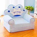 Only Cover NO Filling Cartoon Crown Seat  Puff Skin Cover for  Toddler Children Sofa Folding Baby Kids Best Gifts