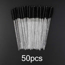 Disposable Eyelash Brush 25/50 Pcs Crystal Eye Brush Diamond Handle Mini Mascara Wands Brush Eyelash Extension Makeup Brush Set