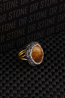 DR Stone Anillos de Ágata Natural para Mujer 20 AR488