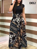 Vestido de fiesta largo de talla grande con estampado de flores y costuras de verano para mujer, vestido ceñido al cuerpo 2021, vestido superlargo elegante y Sexy para mujer