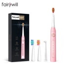 Fairywill Electric Sonic Toothbrush FW-507 USB Charge Rechargeable Adult Waterproof Electronic Tooth 8 Brushes Replacement Heads