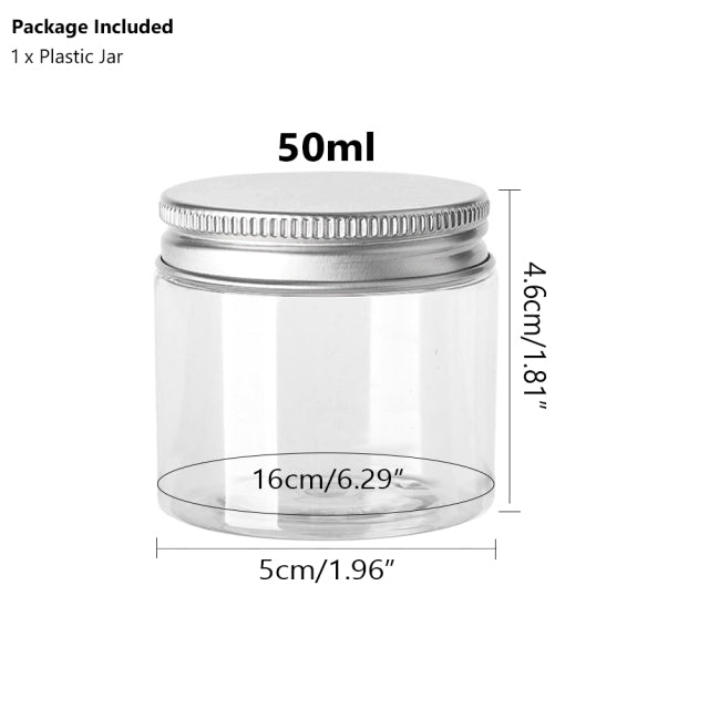 20pcs 30/50/60/80/100/120/150ml Empty Plastic Clear Cosmetic Jars Makeup Container Clear Jar Face Cream Sample Pot Container
