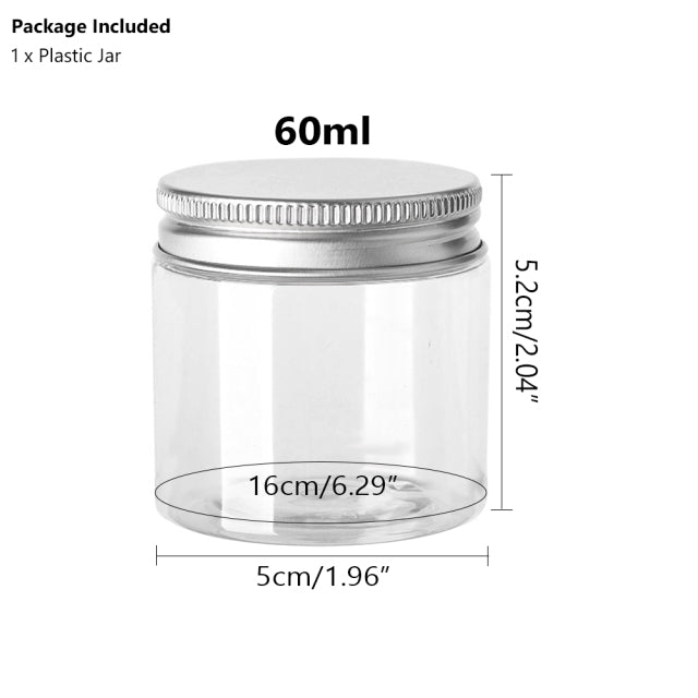 20pcs 30/50/60/80/100/120/150ml Empty Plastic Clear Cosmetic Jars Makeup Container Clear Jar Face Cream Sample Pot Container