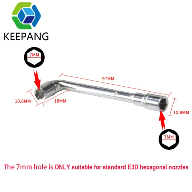 KeePang E3D V6 Nozzle Mini Spanner M2 M2.5 M3 M4 Screw Nut Hexagonal Cross Wrench Sleeve socket Maintenance Model Car Wheel Tool