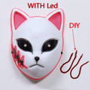 Demon Slayer Tanjirou Máscara Sabito Mascarilla Anime Máscaras Makomo Cosplay Máscaras Disfraces de Halloween Máscaras LED