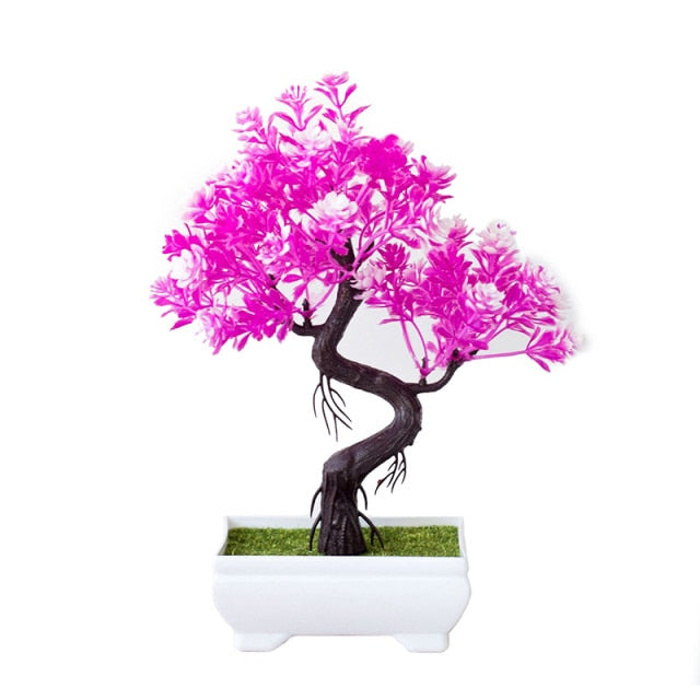 Artificial Plants Potted Bonsai Garden Decoration Outdoor Fake Plant Teen Room Decor Party Table Ornament For Home Garden Decor