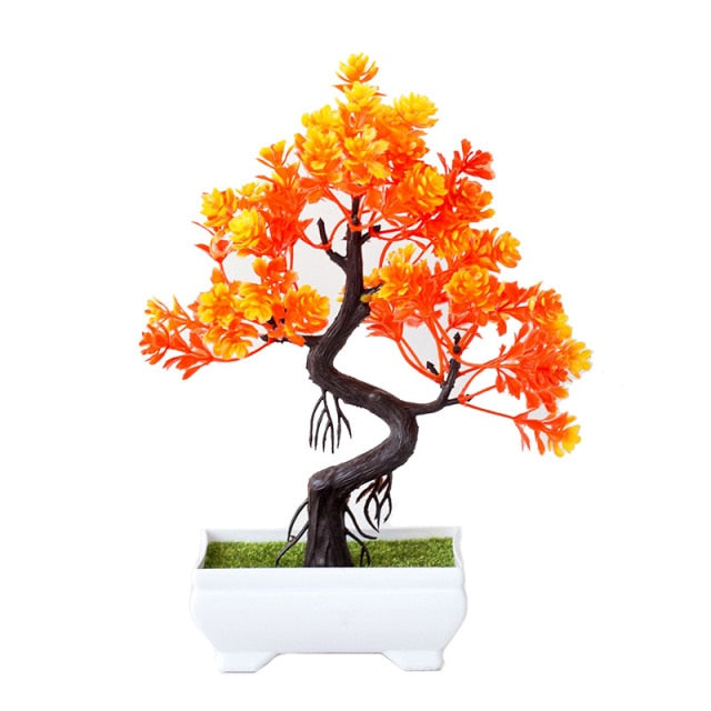 Artificial Plants Potted Bonsai Garden Decoration Outdoor Fake Plant Teen Room Decor Party Table Ornament For Home Garden Decor