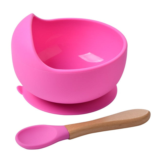 1Set Silicone Baby Feeding Bowl Tableware for Kids Waterproof Suction Bowl With Spoon Children's Dishes Kitchenware Baby Stuff