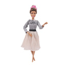 Fashion Elegant Barbies Dress + 1 Shoes Casual Wear For 11.8 Inch Barbie Clothes Accesorios Shoes,Toys For Girls,Birthday Gift