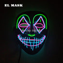 2021 Hot Sales Fashion LED Mask Luminous Glowing Halloween Party Mask Neon EL Mask Halloween Cosplay Mask Mascara Horror Maska