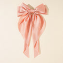 New Women Large Bow Hairpin Summer Chiffon Big Bowknot Stain Bow Barrettes Women Solid Color Ponytail Clip Hair Accessories