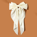 New Women Large Bow Hairpin Summer Chiffon Big Bowknot Stain Bow Barrettes Women Solid Color Ponytail Clip Hair Accessories