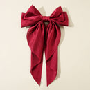 New Women Large Bow Hairpin Summer Chiffon Big Bowknot Stain Bow Barrettes Women Solid Color Ponytail Clip Hair Accessories