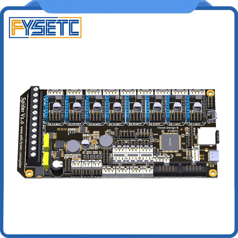 FYSETC Spider V1.1 Motherboard 32Bit Controller Board TMC2208 TMC2209 3D-Drucker Teil Ersetzt SKR V1.3 für Voron