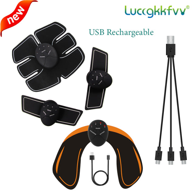 USB wiederaufladbarer EMS-Muskelstimulator, kabelloses Gesäß, Hüfttrainer, Bauch-ABS-Stimulator, Fitness-Körper, der Massagegerät abnimmt
