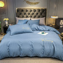 Pure White Bedding Set King Size Bedroom Simple And Refined Home Textile Comfort Bed Linen Bed Sheet Set 220X240CM 4PCS