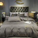 Pure White Bedding Set King Size Bedroom Simple And Refined Home Textile Comfort Bed Linen Bed Sheet Set 220X240CM 4PCS