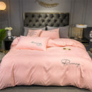 Pure White Bedding Set King Size Bedroom Simple And Refined Home Textile Comfort Bed Linen Bed Sheet Set 220X240CM 4PCS