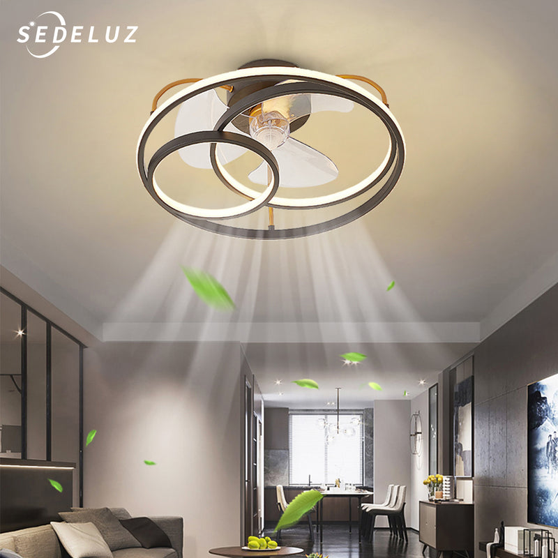 LED-Deckenventilator-Lampe Moderne minimalistische Deckenlampe Esszimmer-Schlafzimmer-Wohnzimmer-Lampen-runder Ventilator-Licht