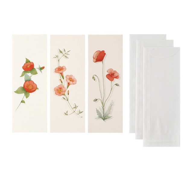 6 teile/paket Frische Blume Süße Durchscheinende Umschläge Einladungskarte Papier Handgemachte Grußkarte Brief Briefpapier Briefpapier