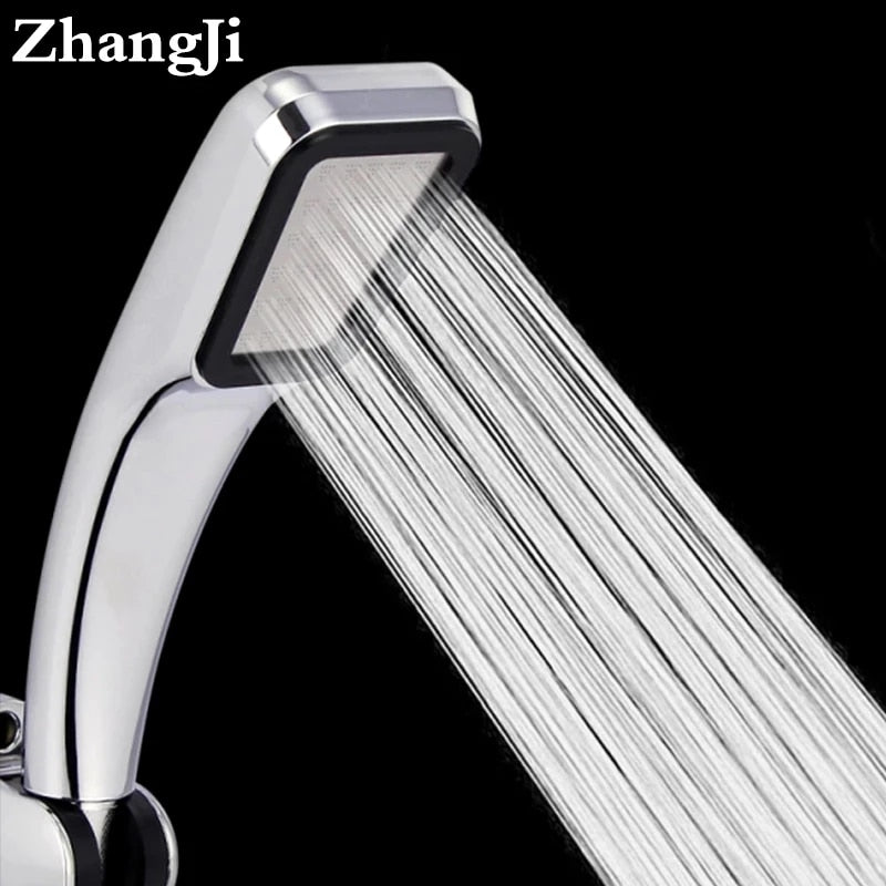 ZhangJi, gran oferta, cabezal de ducha de 300 agujeros, flujo de ahorro de agua con boquilla de pulverización de alta presión de lluvia ABS cromada, accesorios de baño