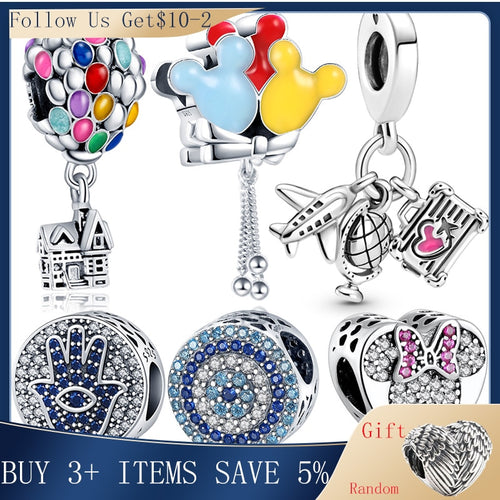 Hot Sale 100% Real 925 Sterling Silver Ariel Balloon Charm Fit Original Pandora Bracelet Making Fashion DIY Jewelry For Women