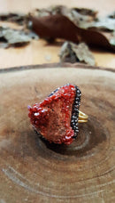 Dr Stone natural Stone Vanadinite Stone 22 carat gold plated women Bangle WHSR2