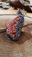 Dr Stone natural Stone Vanadinite Stone 22 carat gold plated women Bangle WHSR20