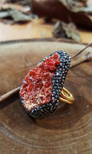 Dr Stone natural Stone Vanadinite Stone 22 carat gold plated women Bangle WHSR15