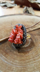 Dr Stone natural Stone Vanadinite Stone 22 carat gold plated women Bangle WHSR25