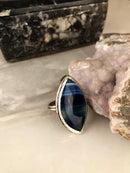 Dr Stone Natural Stone Women 'S Agate Stone adjustable Ring AHL34