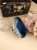 Dr Stone Natural Stone Women 'S Agate Stone adjustable Ring AHL13