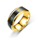 Fashion New Intelligent Temperature Sensing Couple ECG Display Temperature Ring Wholesale Stainless Steel Ring Men Women