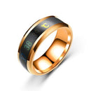 Fashion New Intelligent Temperature Sensing Couple ECG Display Temperature Ring Wholesale Stainless Steel Ring Men Women