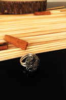 Dr stone piedra natural piedra amatista hecha a mano anillo de virola ajustable Anatole chapado en plata KTDR70