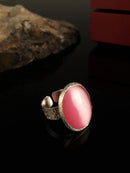 Dr Stone Natural Stone Women 'S Cat 'S Eye Stone Silver Plated Ring XKRB29