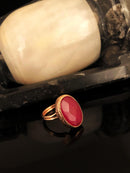 Anillo chapado en oro rosa con piedra de ojo de gato para mujer Dr Stone Natural KRB340