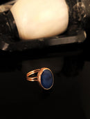 Dr Stone Naturstein Damen Lapislazuli Stein Rosévergoldeter Ring KRB369