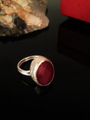 Dr Stone Natural Stone Women Ceyt Stone Silver Plated Ring KRB134