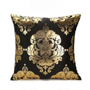 Gold Black Christmas Pillow Cover Living Room Decorative Pillowcases Cushion Couch Plaid Chair Cushion Home Cover 45*45 Cm