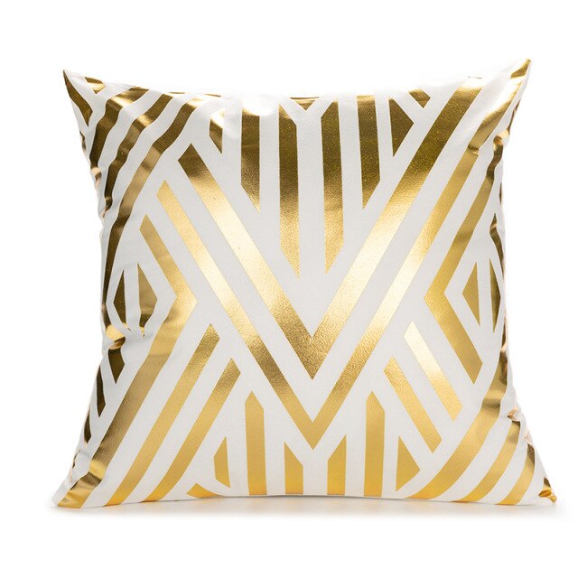 Gold Black Christmas Pillow Cover Living Room Decorative Pillowcases Cushion Couch Plaid Chair Cushion Home Cover 45*45 Cm