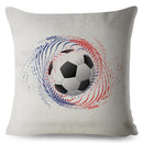 45*45cm Pillow Cover Cartoon Football Print Square Cushion Cover Linen Throw Pillows Cases Sofa Home Decor Cushion Covers