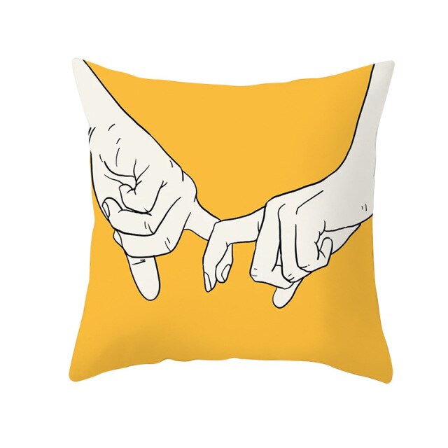 Style Geometric Yellow Pillowcases Decorative Cushion For Sofa DIY Printed Pillow Chair Car Cushion Christmas Home 45x45cm Decor