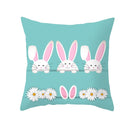 Easter Peach Skin Pillow Cover Lake Blue Rabbit Egg Cushion Cover Home Linen For Sofa Pillowcases 45*45 Cm Cover Home Pillow
