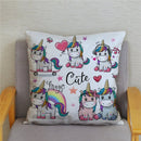 Unicorn Print Super Soft Short Plush Cushion Cover Cute Cartoon Pillow Covers 45X45 Square Pillows Cases Home Decor Pillowcase
